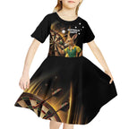 Australia Kangaroo Mascot Darts Kid Short Sleeve Dress Black Edition