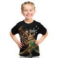 Australia Kangaroo Mascot Darts Kid T Shirt Black Edition