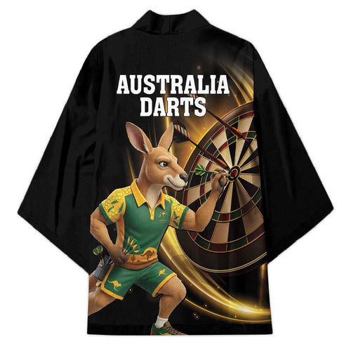 Australia Kangaroo Mascot Darts Kimono Black Edition