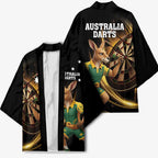 Australia Kangaroo Mascot Darts Kimono Black Edition