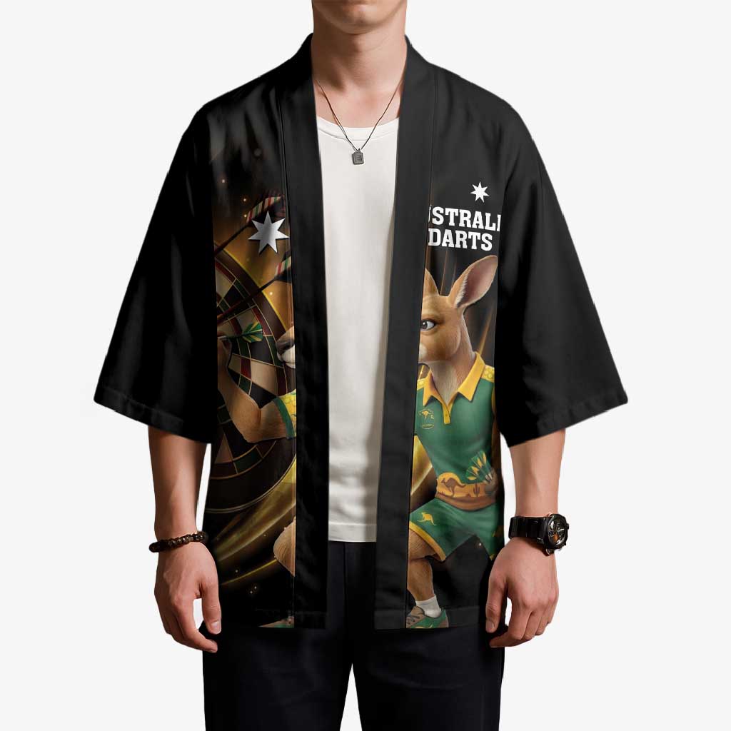 Australia Kangaroo Mascot Darts Kimono Black Edition