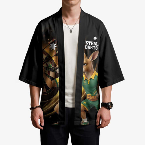 Australia Kangaroo Mascot Darts Kimono Black Edition