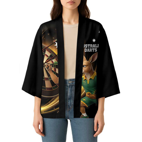 Australia Kangaroo Mascot Darts Kimono Black Edition