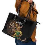 Australia Kangaroo Mascot Darts Leather Tote Bag Black Edition