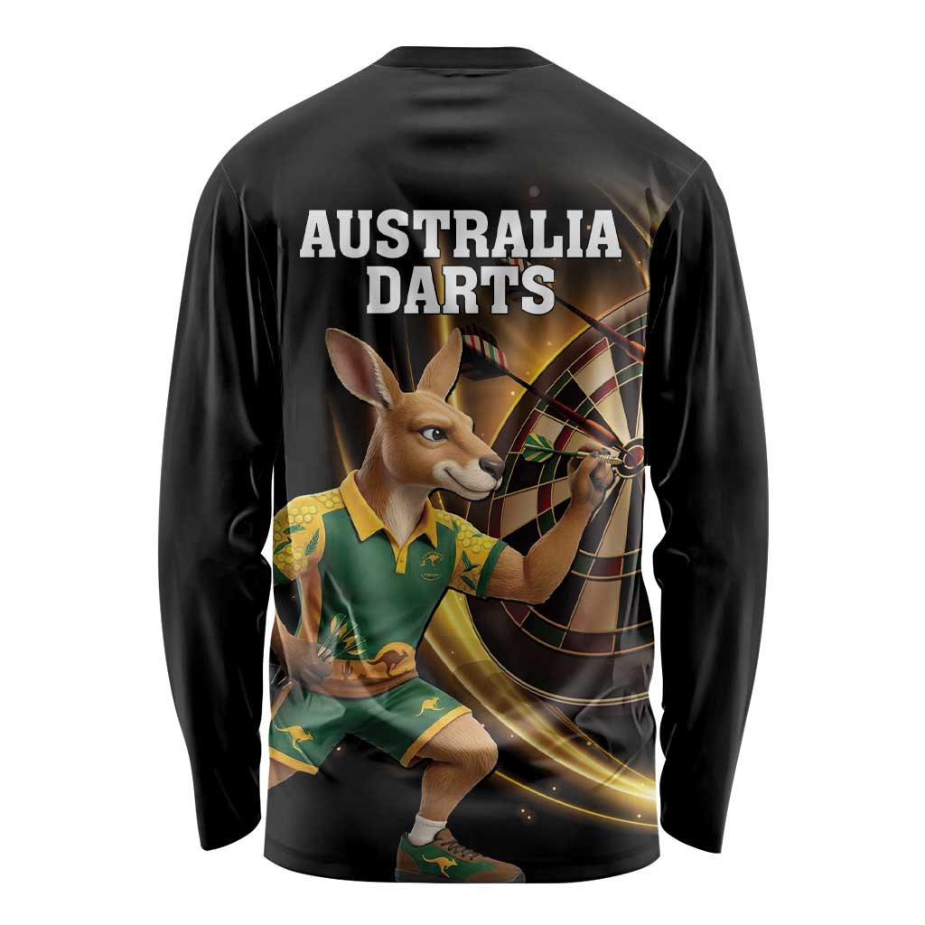 Australia Kangaroo Mascot Darts Long Sleeve Shirt Black Edition