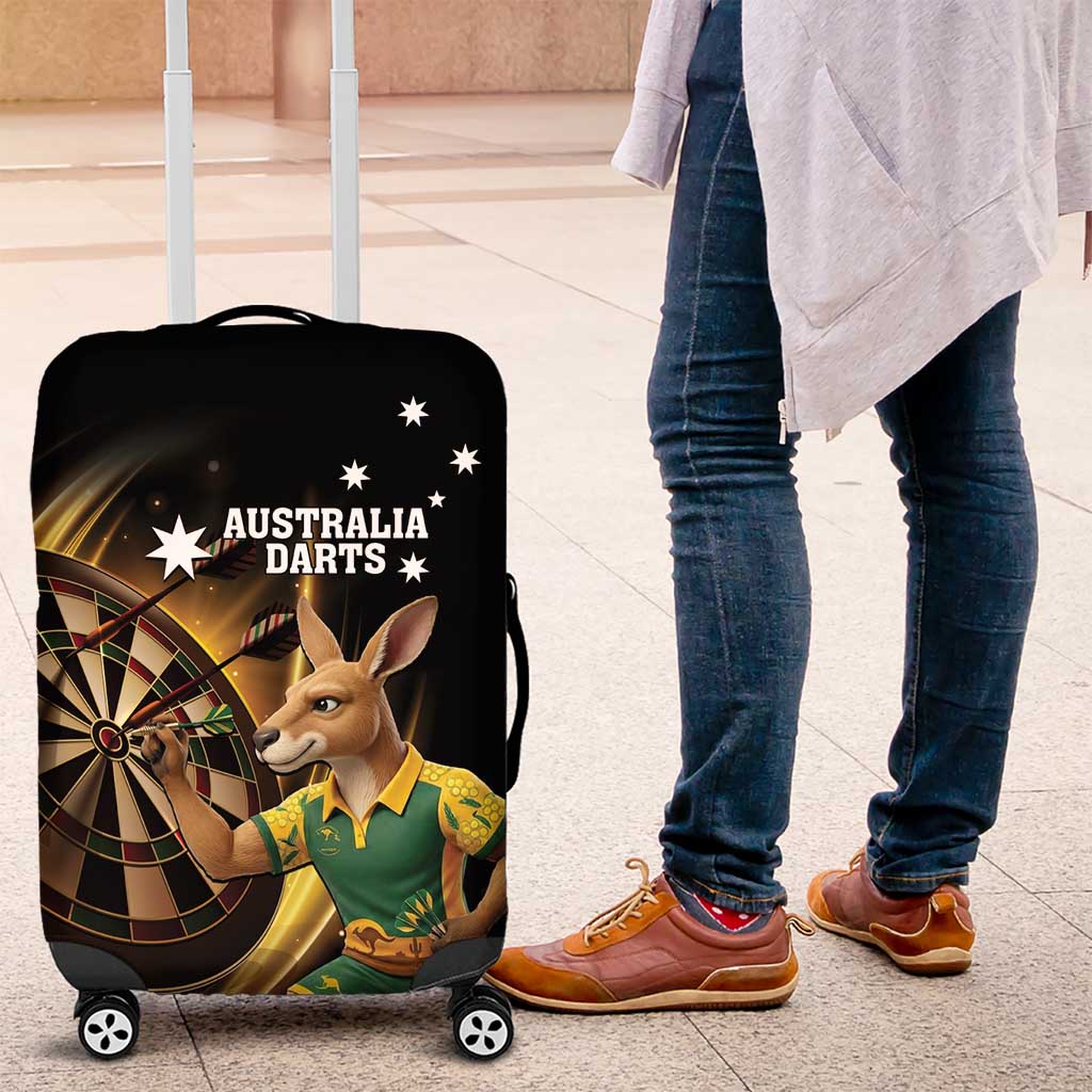 Australia Kangaroo Mascot Darts Luggage Cover Black Edition