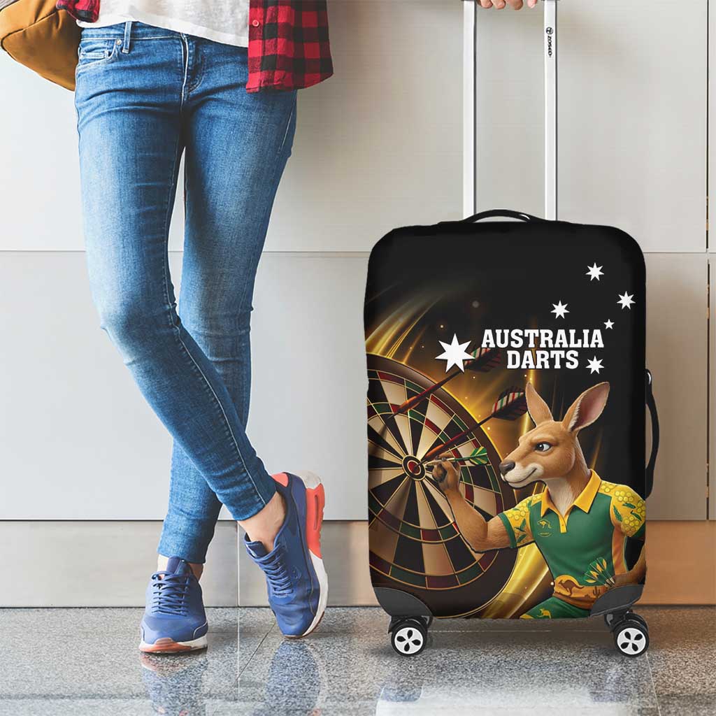 Australia Kangaroo Mascot Darts Luggage Cover Black Edition