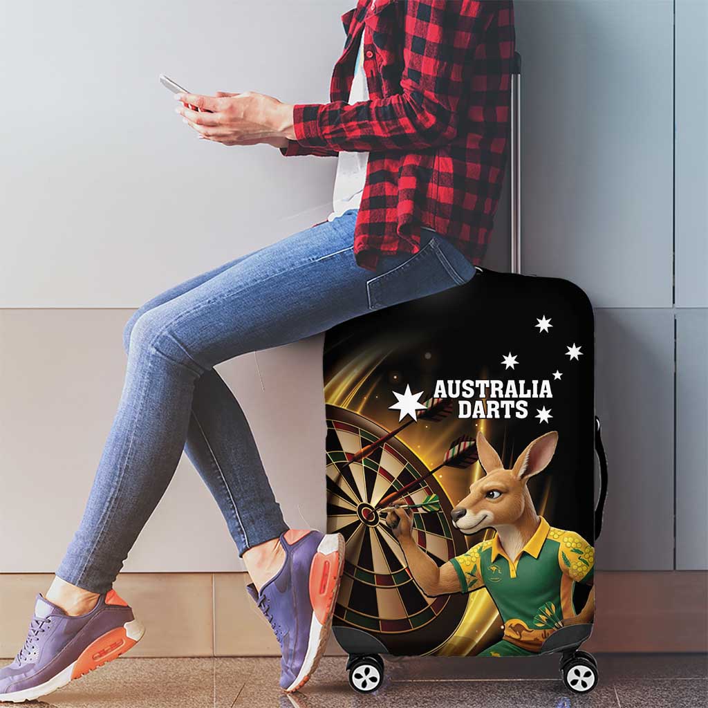 Australia Kangaroo Mascot Darts Luggage Cover Black Edition