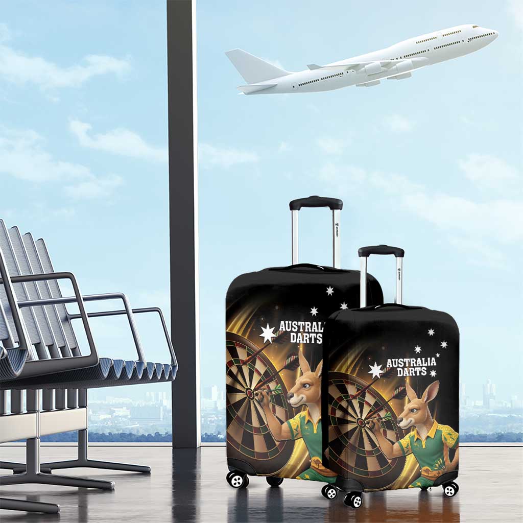 Australia Kangaroo Mascot Darts Luggage Cover Black Edition