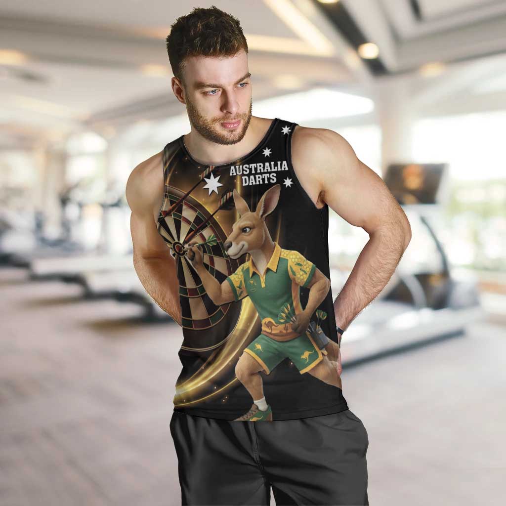 Australia Kangaroo Mascot Darts Men Tank Top Black Edition