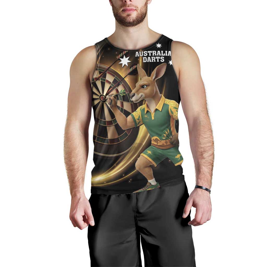 Australia Kangaroo Mascot Darts Men Tank Top Black Edition