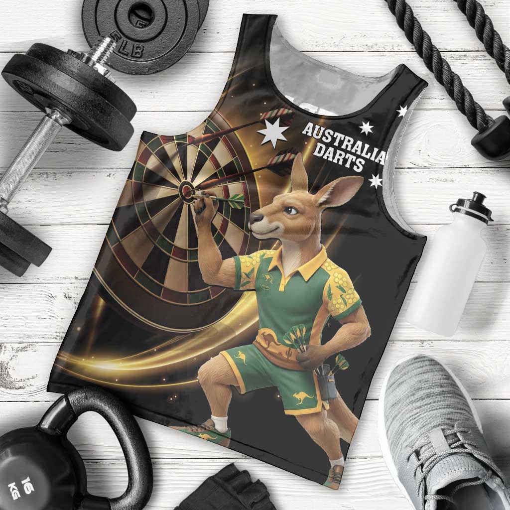 Australia Kangaroo Mascot Darts Men Tank Top Black Edition