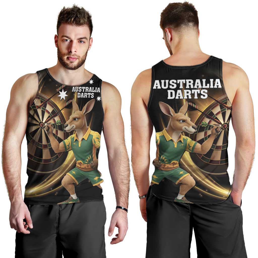 Australia Kangaroo Mascot Darts Men Tank Top Black Edition