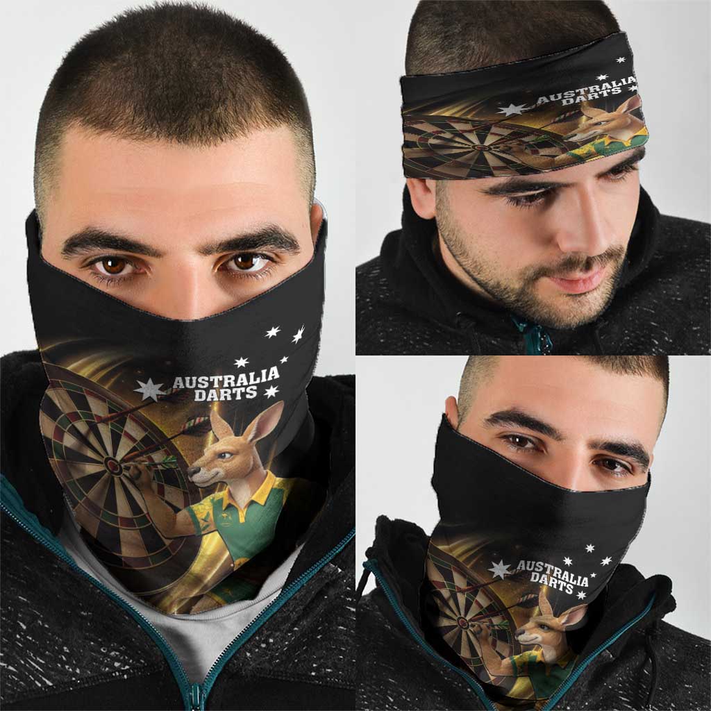 Australia Kangaroo Mascot Darts Neck Gaiter Black Edition