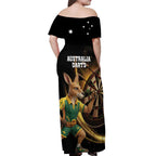 Australia Kangaroo Mascot Darts Off Shoulder Maxi Dress Black Edition