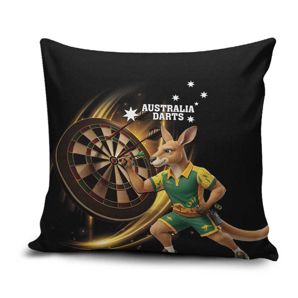 Australia Kangaroo Mascot Darts Pillow Cover Black Edition