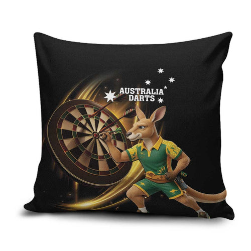Australia Kangaroo Mascot Darts Pillow Cover Black Edition