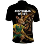 Australia Kangaroo Mascot Darts Polo Shirt Black Edition