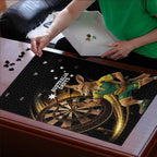 Australia Kangaroo Mascot Darts Puzzle Black Edition