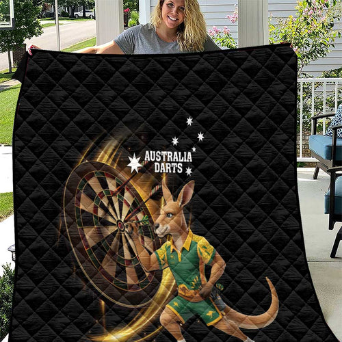 Australia Kangaroo Mascot Darts Quilt Black Edition