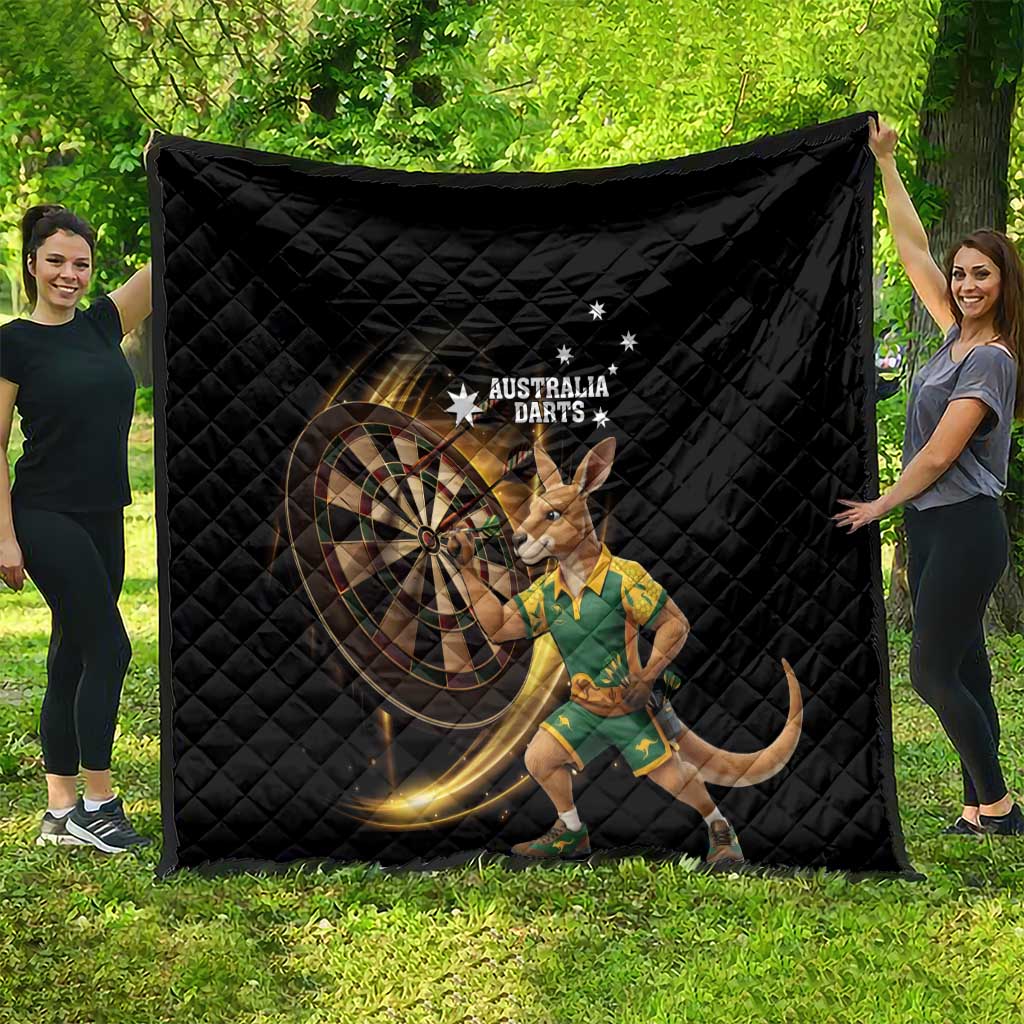 Australia Kangaroo Mascot Darts Quilt Black Edition