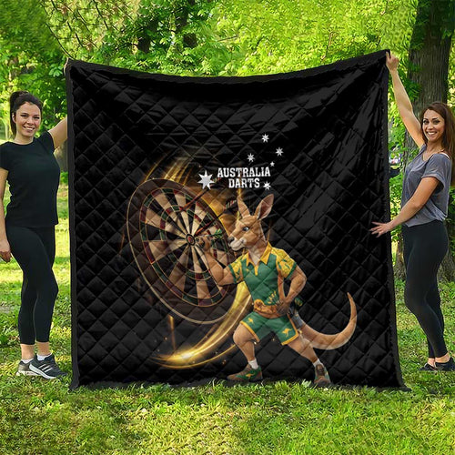 Australia Kangaroo Mascot Darts Quilt Black Edition