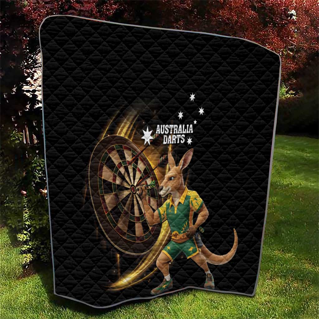 Australia Kangaroo Mascot Darts Quilt Black Edition