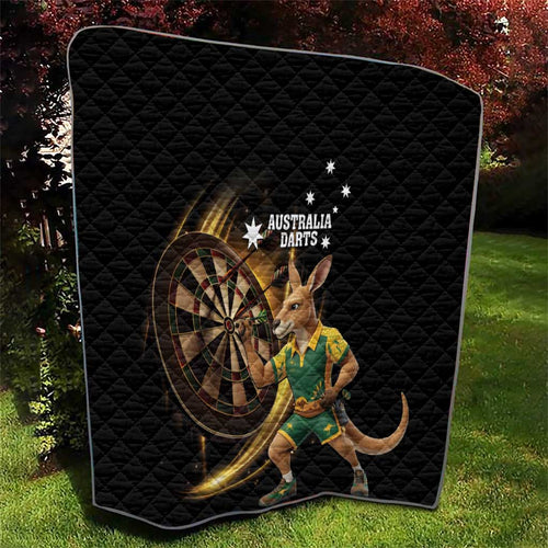 Australia Kangaroo Mascot Darts Quilt Black Edition
