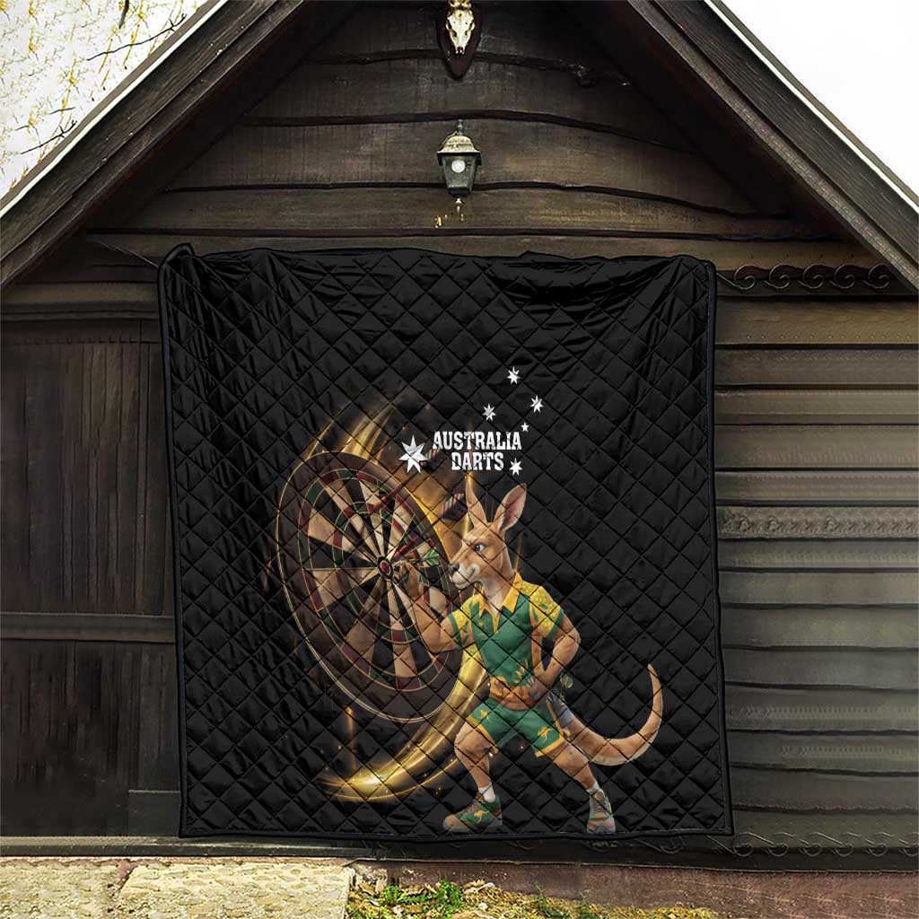 Australia Kangaroo Mascot Darts Quilt Black Edition