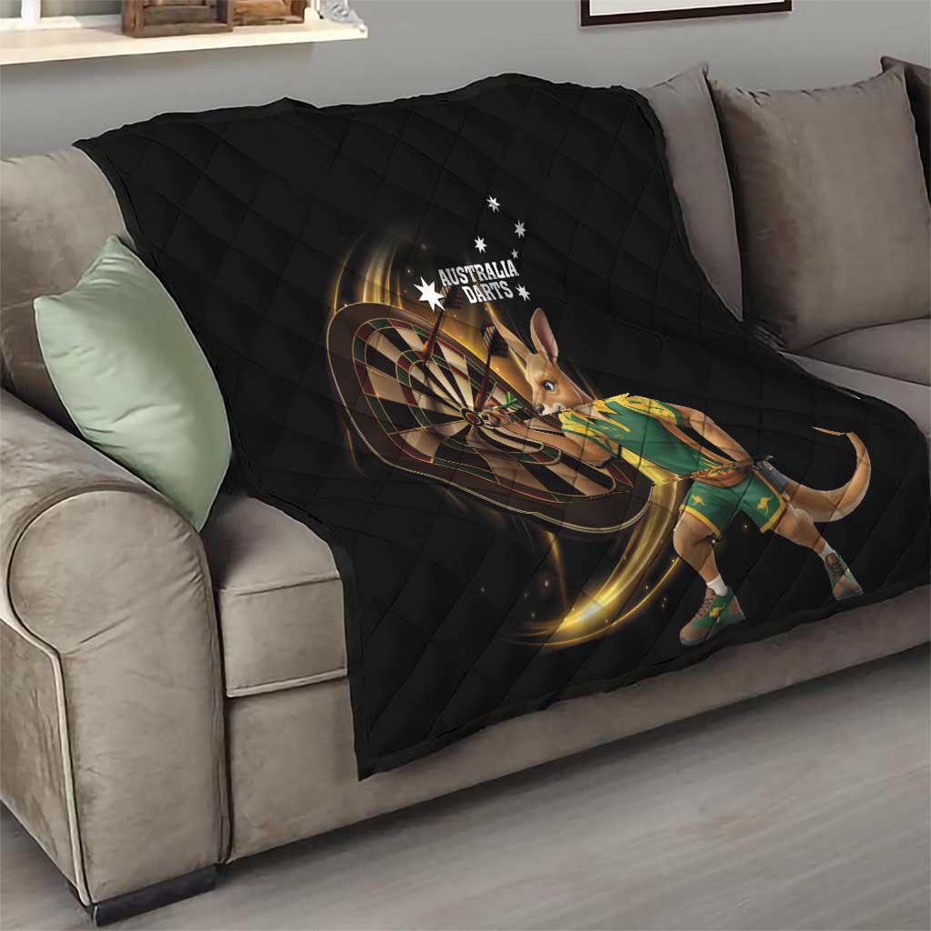 Australia Kangaroo Mascot Darts Quilt Black Edition