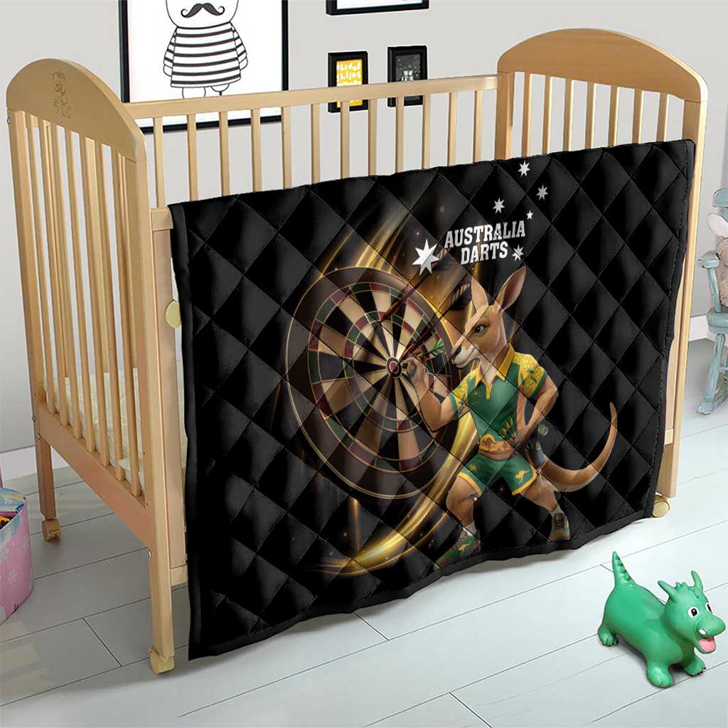 Australia Kangaroo Mascot Darts Quilt Black Edition