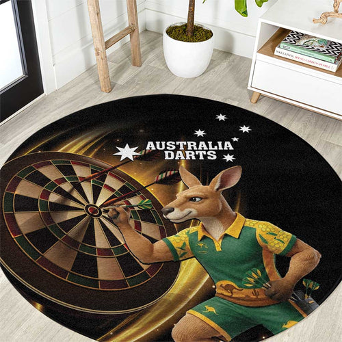 Australia Kangaroo Mascot Darts Round Carpet Black Edition