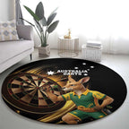 Australia Kangaroo Mascot Darts Round Carpet Black Edition