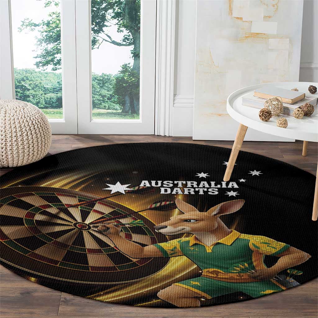 Australia Kangaroo Mascot Darts Round Carpet Black Edition