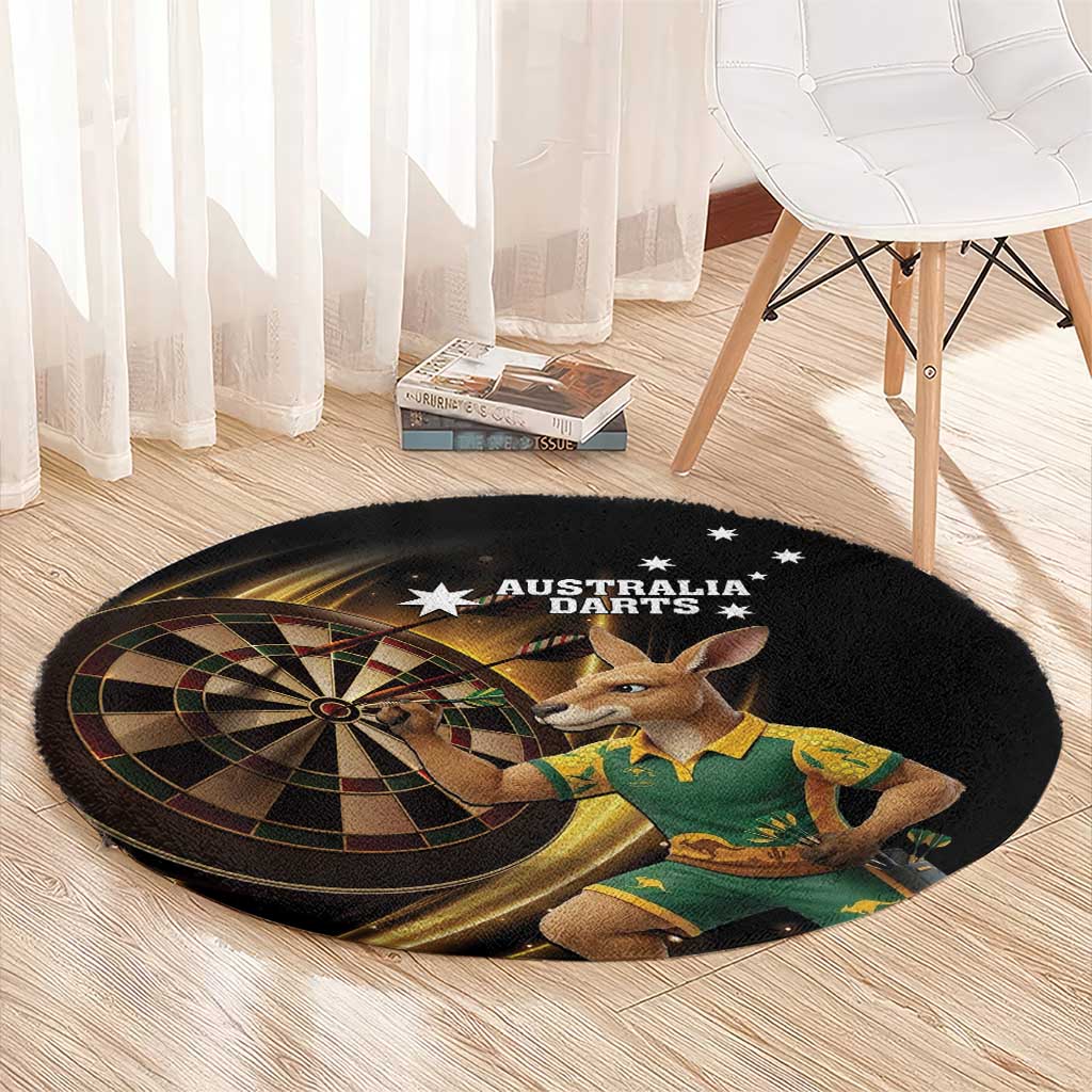 Australia Kangaroo Mascot Darts Round Carpet Black Edition