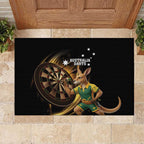 Australia Kangaroo Mascot Darts Rubber Doormat Black Edition