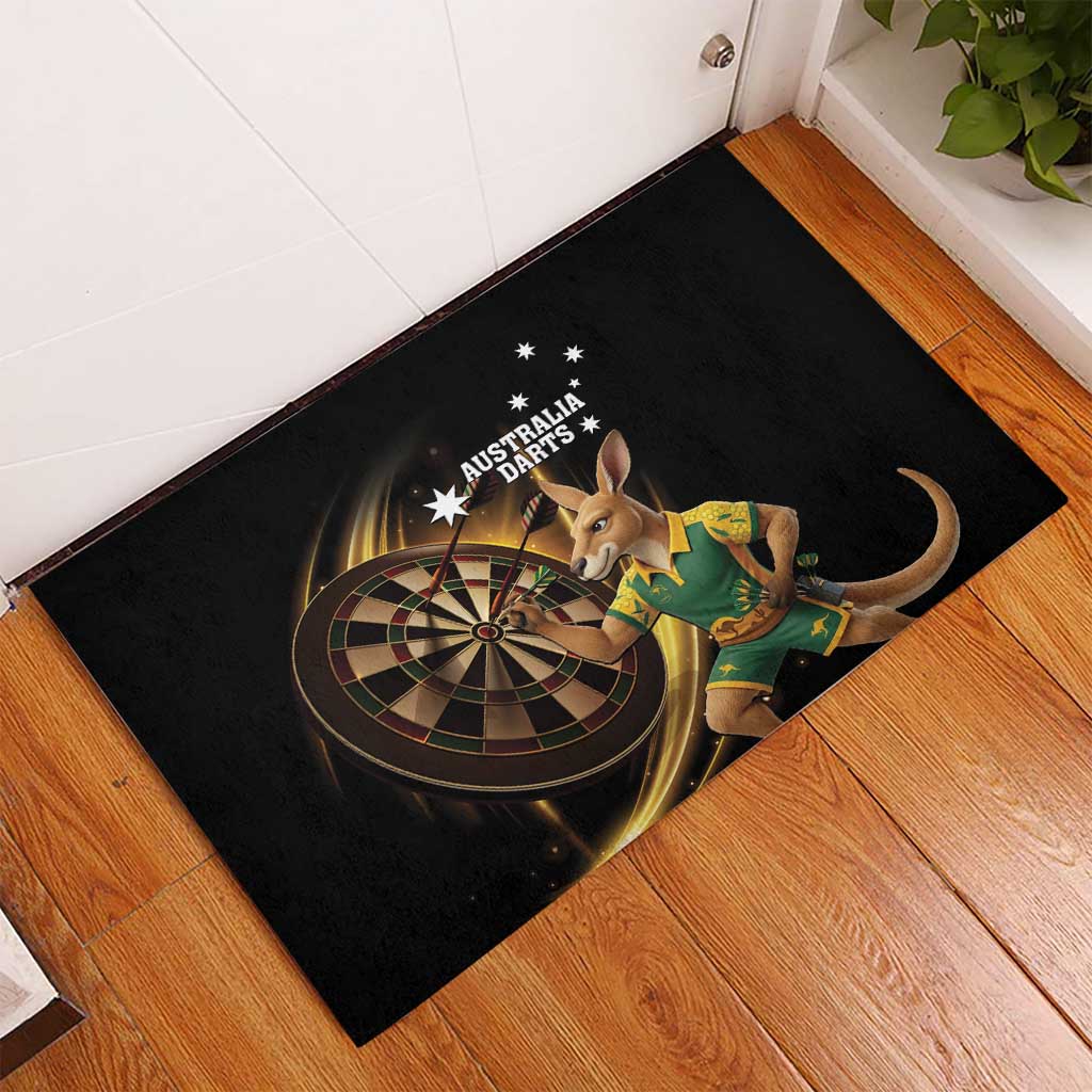 Australia Kangaroo Mascot Darts Rubber Doormat Black Edition