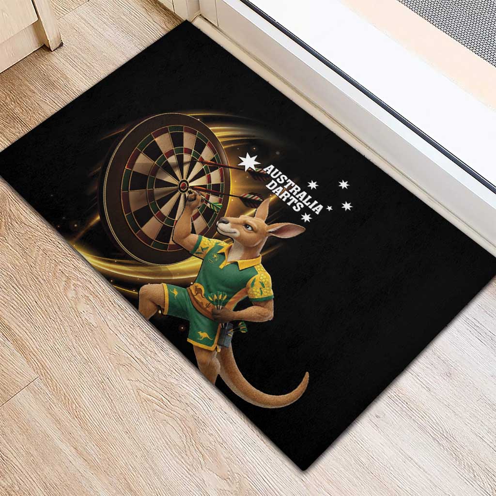 Australia Kangaroo Mascot Darts Rubber Doormat Black Edition