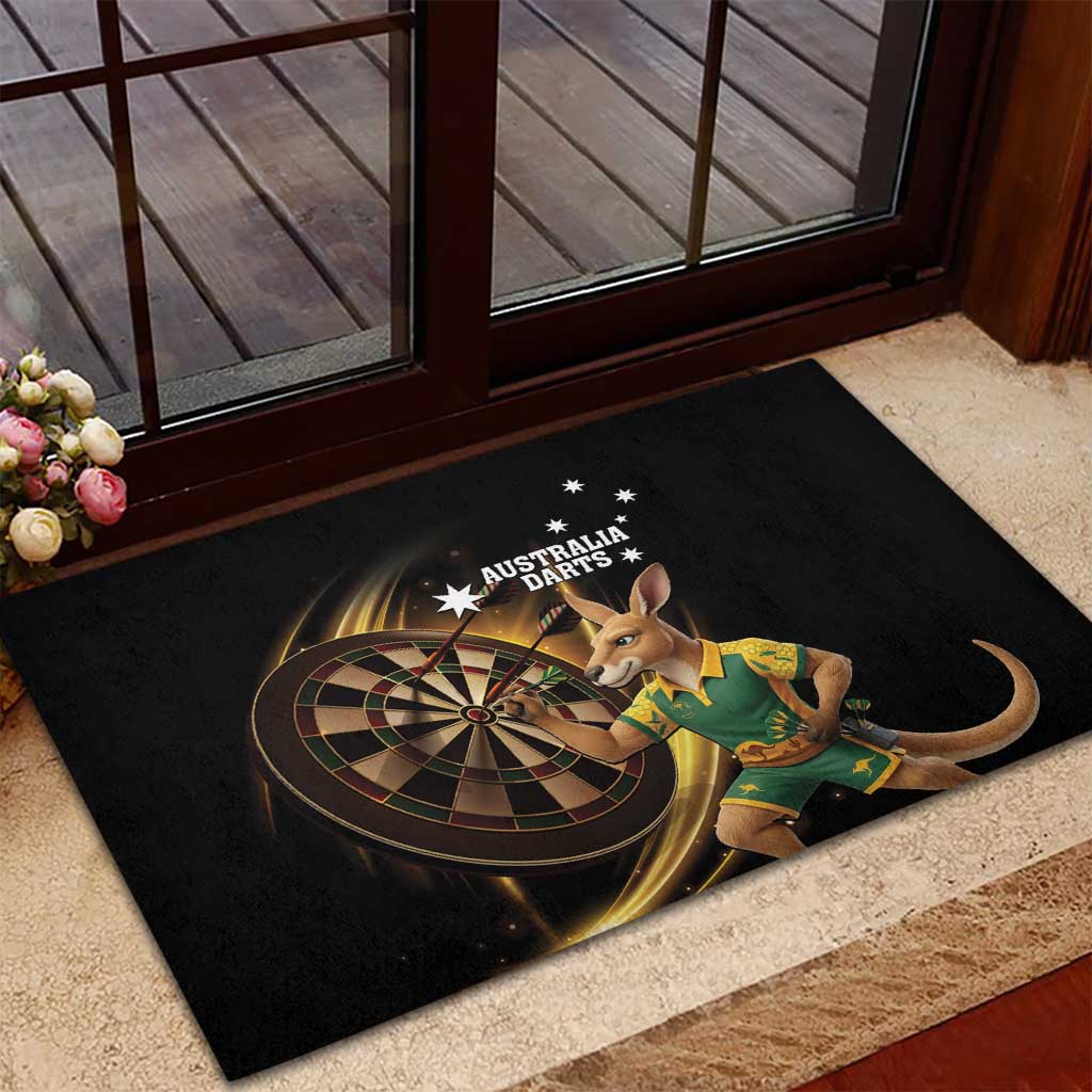 Australia Kangaroo Mascot Darts Rubber Doormat Black Edition