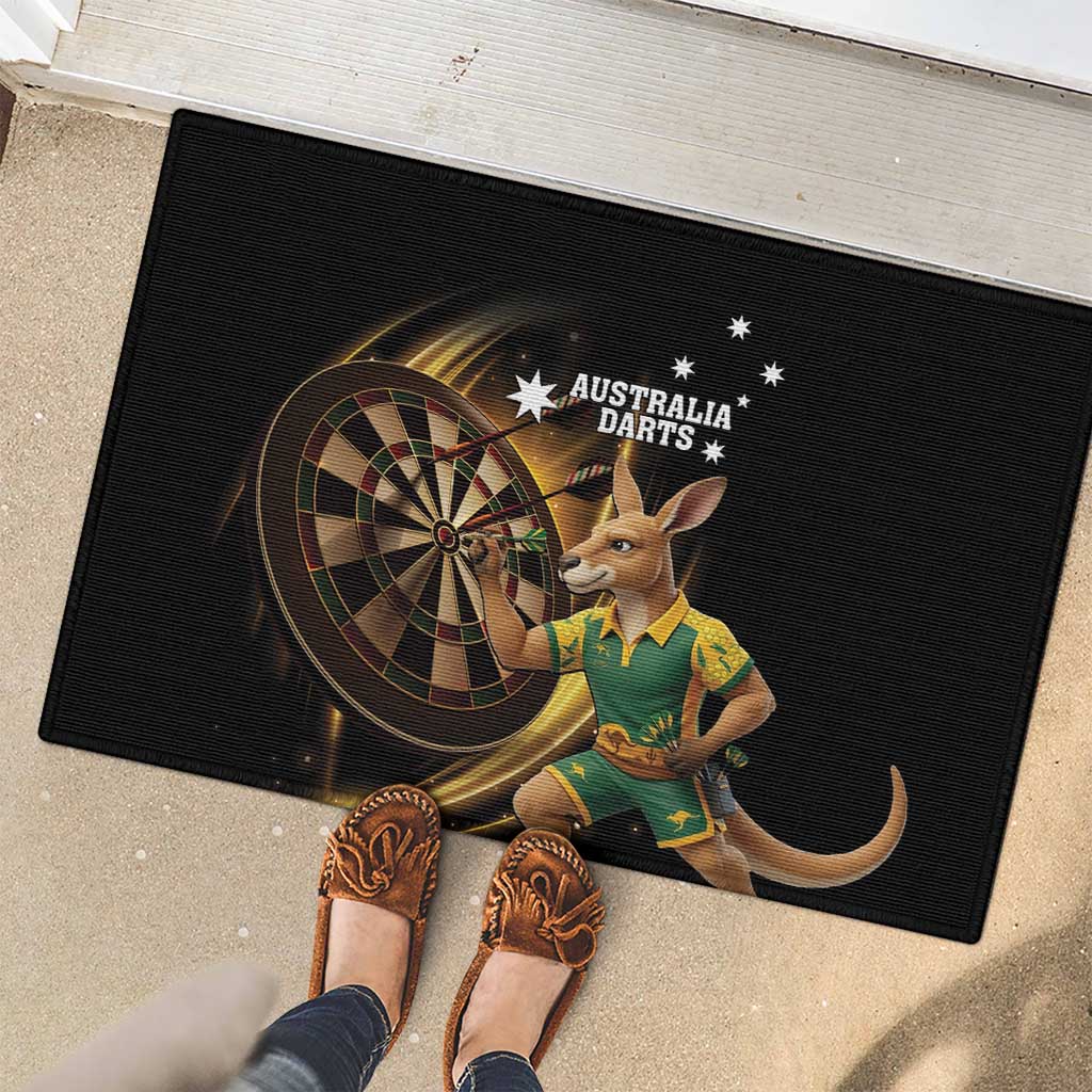 Australia Kangaroo Mascot Darts Rubber Doormat Black Edition