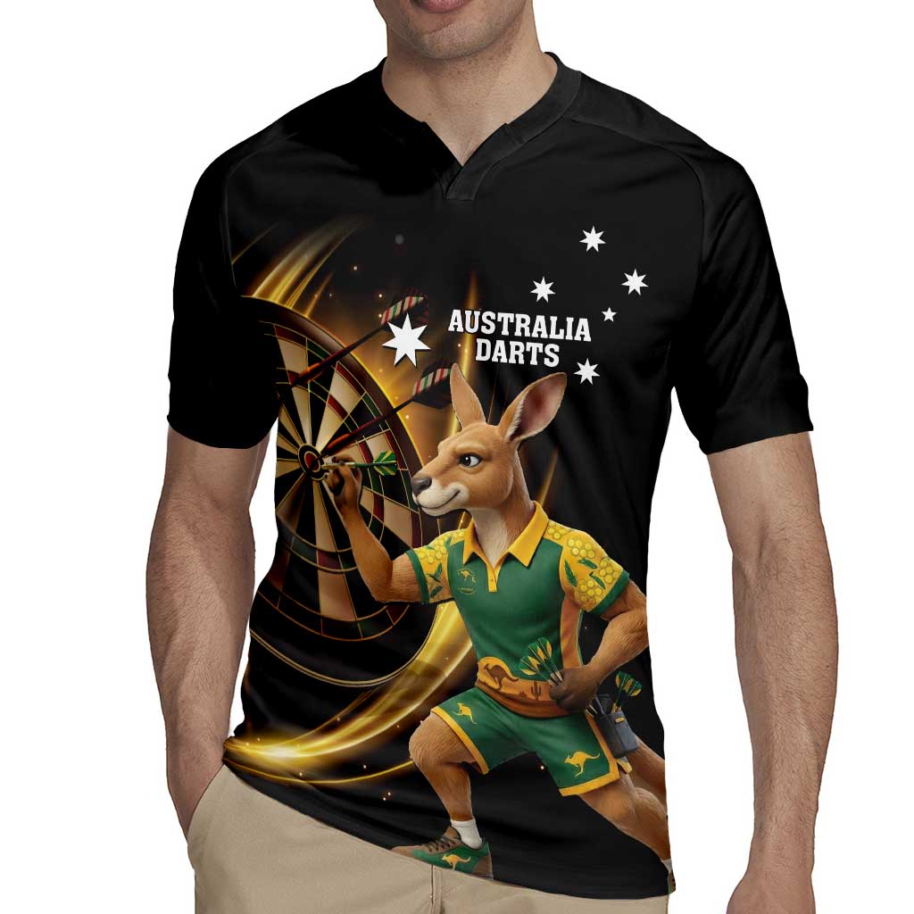 Australia Kangaroo Mascot Darts Rugby Jersey Black Edition