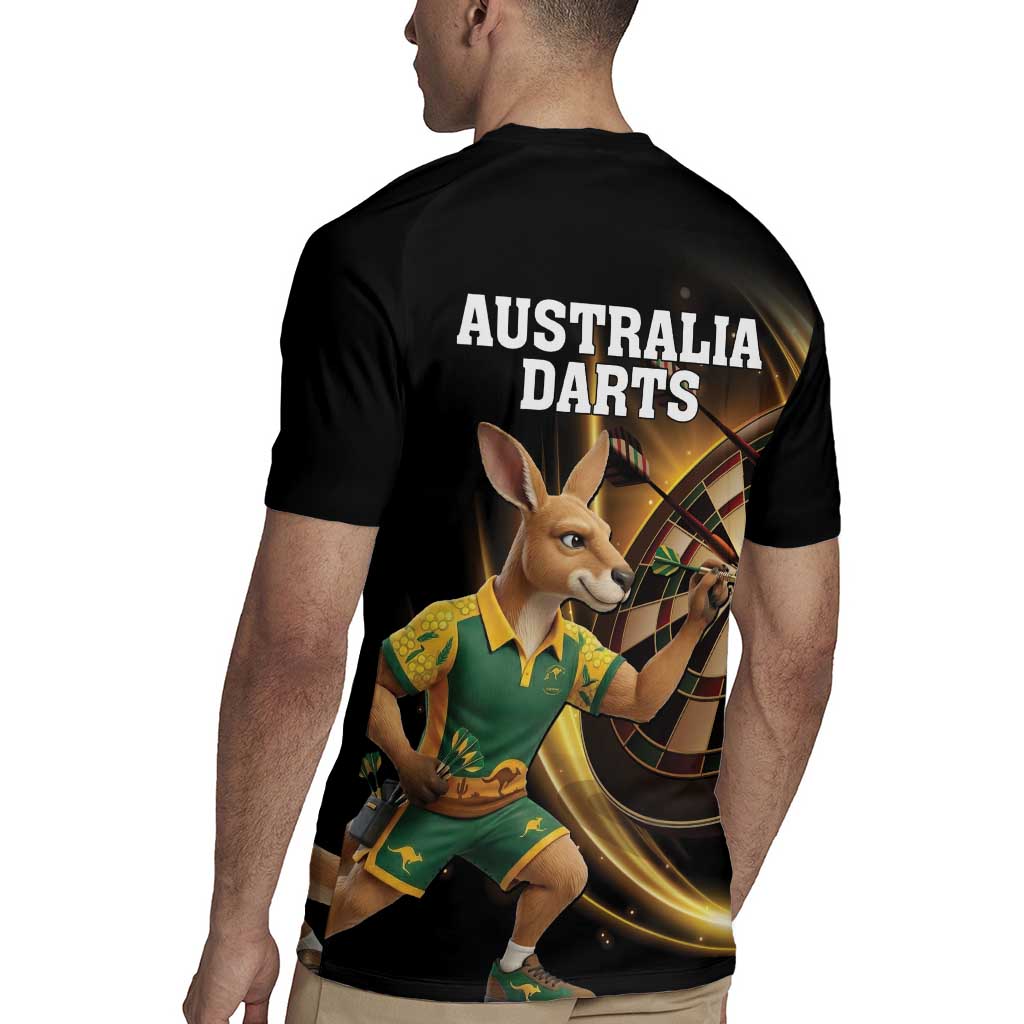 Australia Kangaroo Mascot Darts Rugby Jersey Black Edition