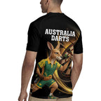 Australia Kangaroo Mascot Darts Rugby Jersey Black Edition