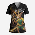 Australia Kangaroo Mascot Darts Scrub Top Black Edition
