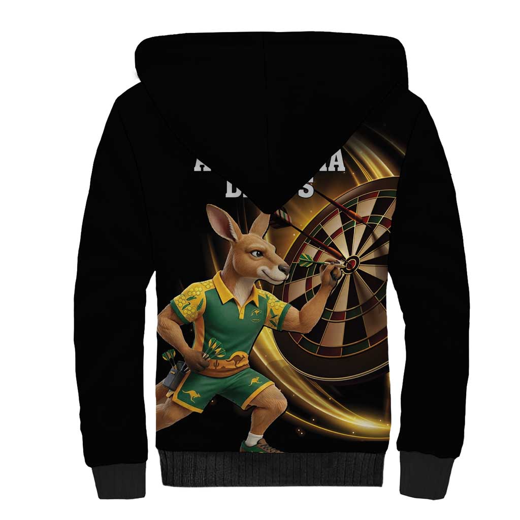 Australia Kangaroo Mascot Darts Sherpa Hoodie Black Edition