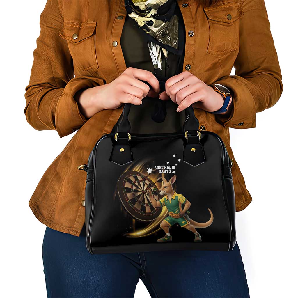 Australia Kangaroo Mascot Darts Shoulder Handbag Black Edition