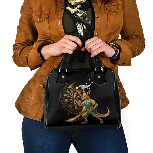 Australia Kangaroo Mascot Darts Shoulder Handbag Black Edition