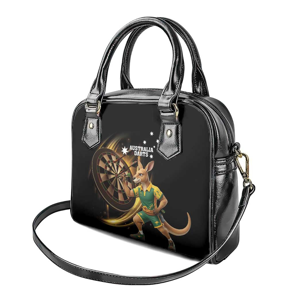 Australia Kangaroo Mascot Darts Shoulder Handbag Black Edition