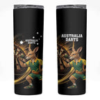 Australia Kangaroo Mascot Darts Skinny Tumbler Black Edition