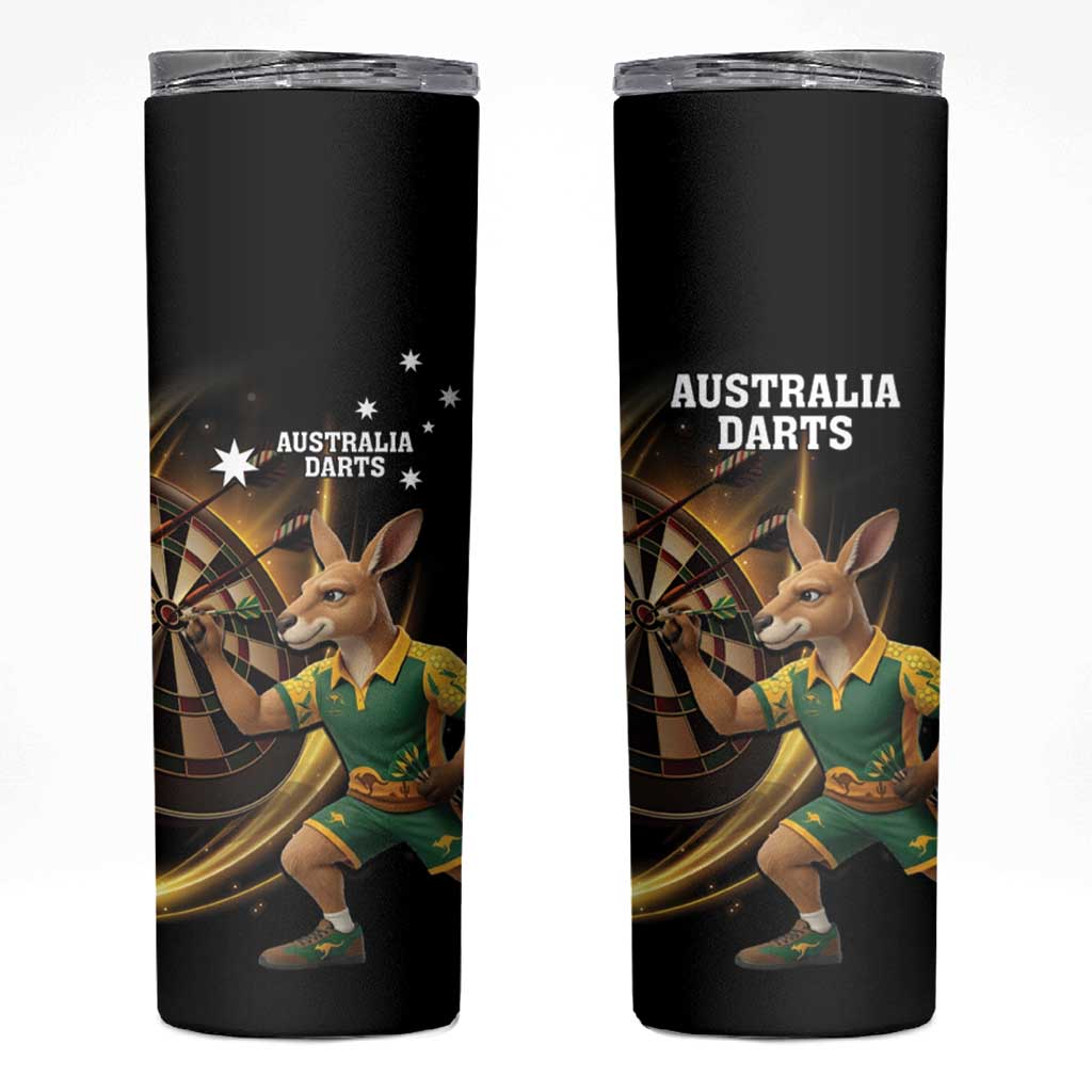 Australia Kangaroo Mascot Darts Skinny Tumbler Black Edition